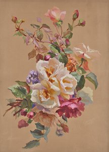 Roses and Forget-me-nots by Leopold von Stoll