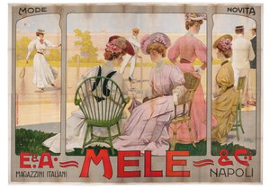 Advertising poster for the Mele Department Store of Naples by Leopoldo Metlicovitz