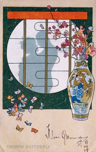 Postcard for the premiere of Madame Butterfly in Brescia by Leopoldo Metlicovitz