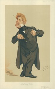 Mr John Laurence Toole, Spelling Bee, 29 July 1876, Vanity Fair Cartoon by Leslie Matthew Ward