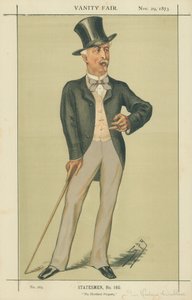 Sir Richard Wallace, The Hertford Property, 29 November 1873, Vanity Fair cartoon by Leslie Matthew Ward