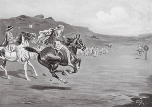 Greek Horsemen throwing the Javelin by Leslie Mosley