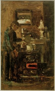 Woman at the Kitchen Stove by Lesser Ury