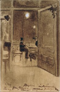 Hall of Café Bauer by Lesser Ury