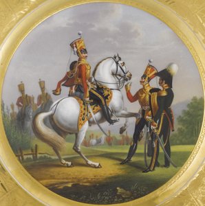 Chief Officer and Under Officer of the Life-Guards Hussar Regiment, 1829 by Lev Alexandrovich Belousov