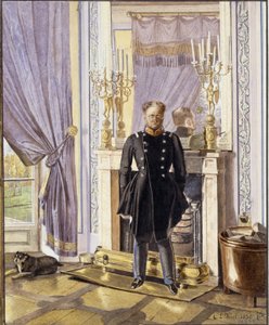 Portrait of Grand Duke Constantine Pavlovich of Russia at the Fireplace by Lev Ivanovich Kiel