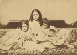 Edith, Ina and Alice Liddell on a Sofa, Summer 1858 by Lewis Carroll