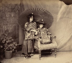 Lorina and Alice Liddell in Chinese Dress, 1860
