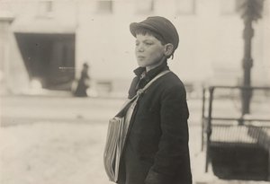 Tony Casale, "Bologna," 11 years old been selling newspapers for 4 years, Hartford, Connecticut, March 1909 by Lewis Hine