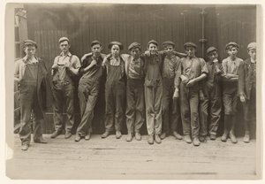 A Group of Young Fellows Working in a Cannery in Indianapolis, Indiana