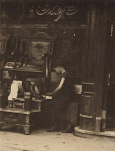 Young Bootblack Working on Canal Street, New York City by Lewis Wickes Hine