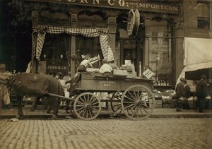 Boys Selling Vegetables at Market, Boston, Massachusetts by Lewis Wickes Hine