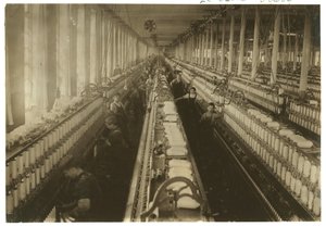 Children working in the spinning room at Cornell Mill, Fall River, Massachusetts, 1912 by Lewis Wickes Hine