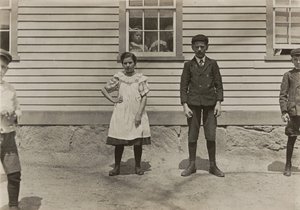 Edward St. Germain and His Sister Delia, Mill Workers, Phoenix, Rhode Island, April 1909 by Lewis Wickes Hine