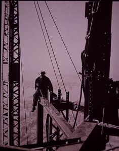 Empire State Building Under Construction, Showing Bolter with Spanner