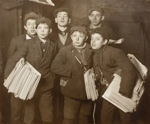 Newsboys by Lewis Wickes Hine