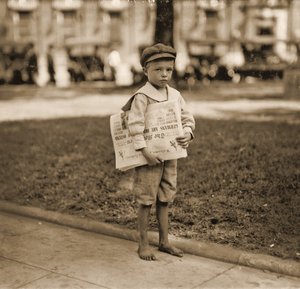 Portrait of a Newspaper seller by Lewis Wickes Hine