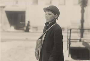 Tony Casale, “Bologna,” 11 years old, has been selling newspapers for 4 years, Hartford, Connecticut, March 1909 by Lewis Wickes Hine