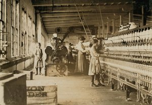 Two Young Spinners in Catawba Cotton Mills, Newton, North Carolina by Lewis Wickes Hine
