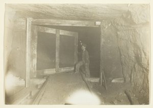 Young Trapper Boy in West Virginia Coal Mine by Lewis Wickes Hine