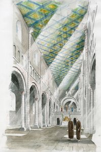 Reconstruction of the Interior of the Church of Old Sarum by Liam Wales
