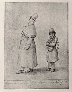 Caricature of Austrian Baritone Singer Johann Michael Vogl and Composer Franz Peter Schubert, circa 1825 by Unbekannt Unbekannt