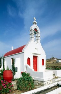 Church on Island of Mykonos, Cyclades Islands, Greece by Unbekannt Unbekannt
