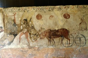 Journey to Underworld, fresco from Necropolis in Andriuolo-Laghetto in Paestum, Campania, Italy, Ancient Greek civilization, Magna Graecia, 4th century BC by Unbekannt Unbekannt