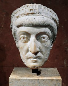 Marble head of Roman emperor Theodosius II by Unbekannt Unbekannt