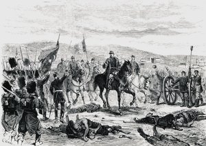 Prince Carol of Romania inspecting the troops after the fourth battle of Pleven, Russian-Turkish war by Unbekannt Unbekannt
