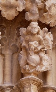 Spain, Navarre, Ujue, Church of Santa Maria, Architectural detail by Unbekannt Unbekannt