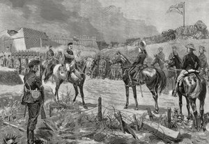 Spanish General Jose Toral y Velazquez Surrendering to American Troops, Santiago de Cuba, July 1898, Spanish-American War, Cuba