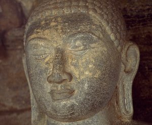 Detail of statue of Buddha of Gal Vihara, Polonnaruwa, Sri Lanka (UNESCO World Heritage List) by Unbekannt Unbekannt