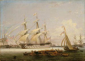 A Three-Decker Entering Portsmouth Harbour