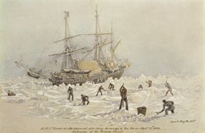 Incidents on a Trading Journey: HMS Terror as she Appeared After Being Thrown Up by the Ice in Frozen Channel by Lieutenant Smyth