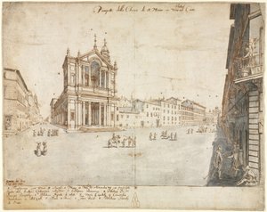 Eighteen Views of Rome: Santa Maria in Via Lata by Lievin Cruyl