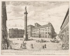 Piazza Colonna from Prospectus Locurum Urbis Romae Insignium