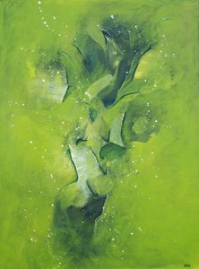 Ethereal Green Abstract by Lillian Christiansson
