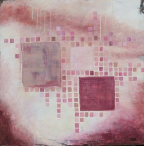 Pink Square Abstraction by Lillian Christiansson