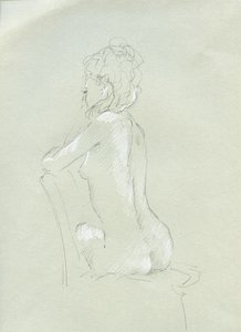 Nude Back View on Grey