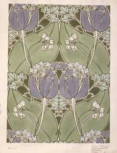 Design for a floral woven textile, c.1905 by Lindsay P. Butterfield
