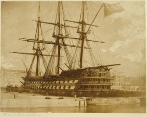 H.M.S. Duke of Wellington at Keyham, England by Linnaeus Tripe