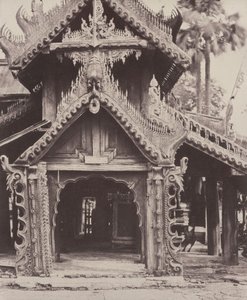 Pugahm Myo: Carved Doorway in Courtyard of Shwe Zeegong Pagoda, August 20-24 or October 23 by Linnaeus Tripe