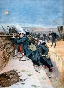 French soldiers on trench warfare manoeuvres by Lionel Noel Royer