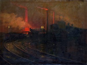 The Dowlais steelworks, Cardiff at night