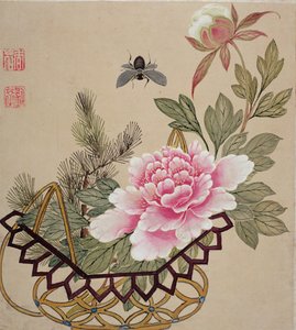 One of a series of paintings of flowers and insects, late 19th century
