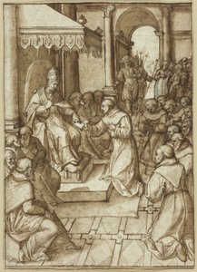 Approval of the Rules of the Franciscan Order by Pope Innocent III in 1209 by Livio Agresti