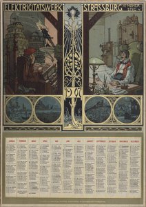 Electricity Plant Strasbourg. Calendar for the Year 1907 by Léo Schnug