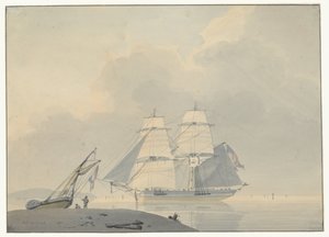 Sailing Ship in Calm Water by Lodewijk Gilles Haccou