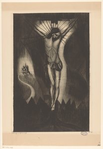 Christ on the Cross by Lodewijk Schelfhout (signed by artist)